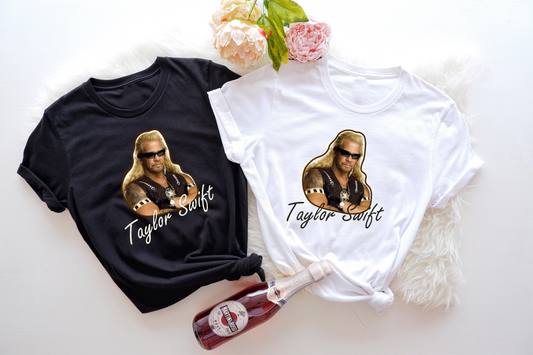 Combine your fandoms of Taylor Swift and Dog the Bounty Hunter with this delightful tee.