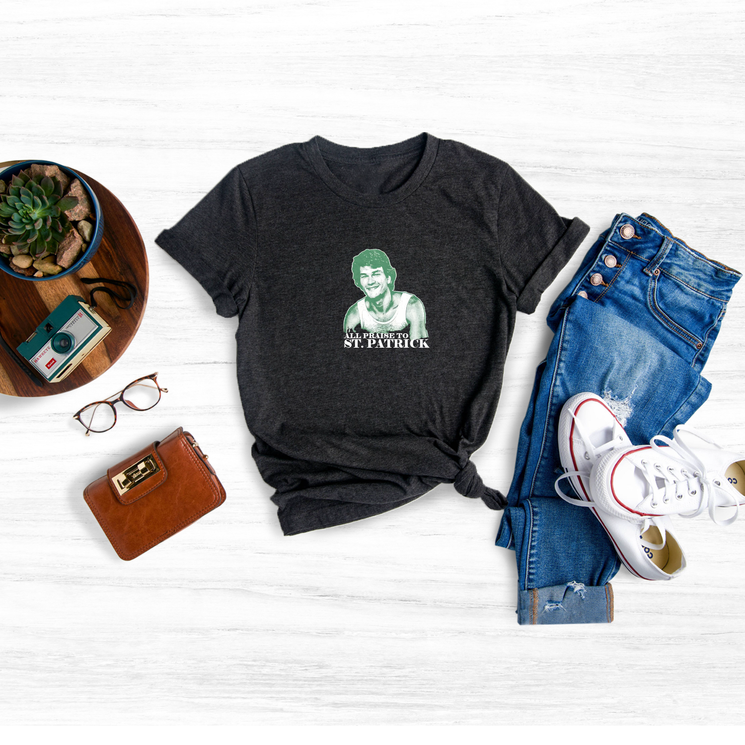 Celebrate St. Patrick's Day with a twist with this humorous "All Praise Saint Patrick" tee.