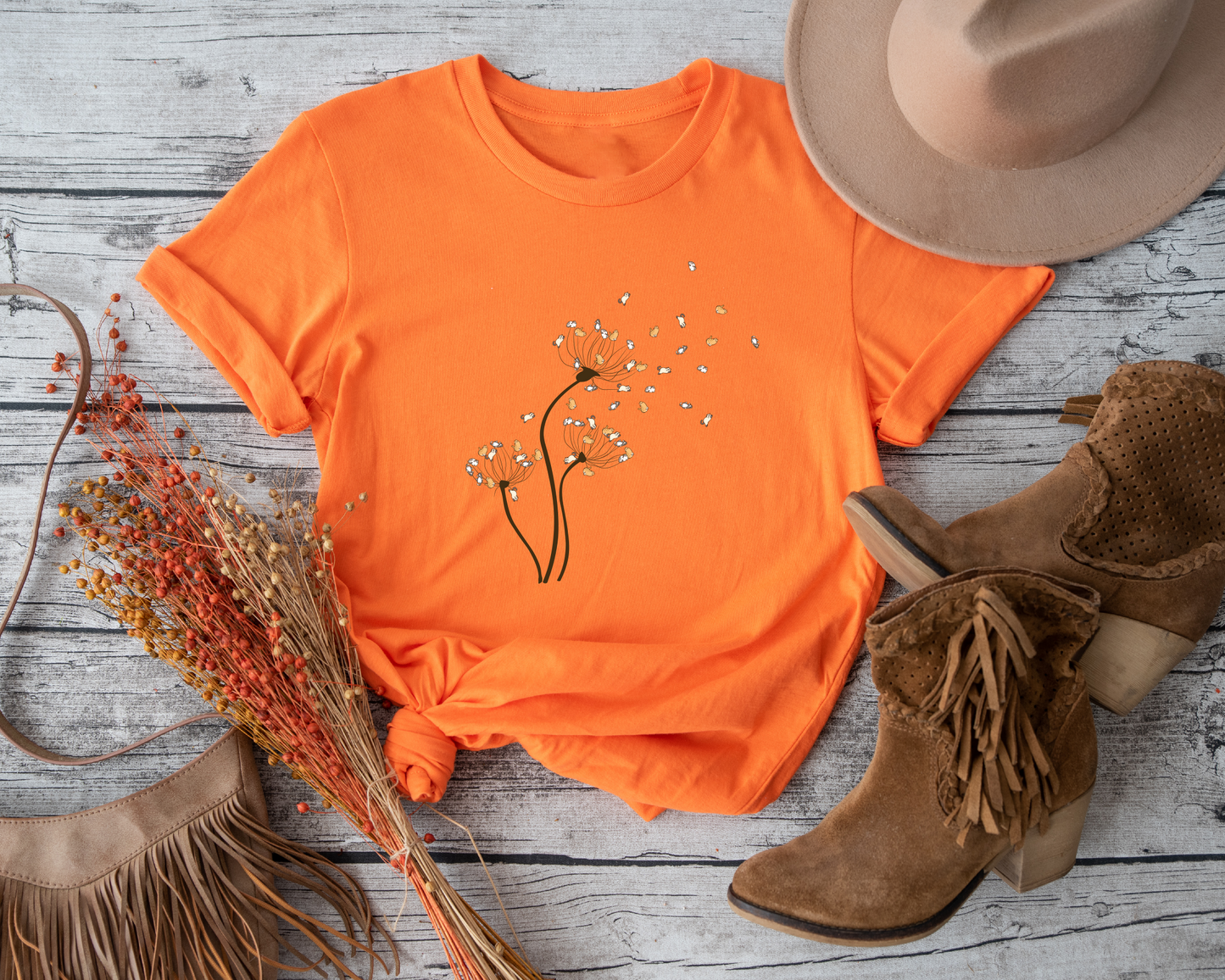 Show your love for dandelions and their whimsical seeds with this delightful "Flower Fly Dandelion" tee