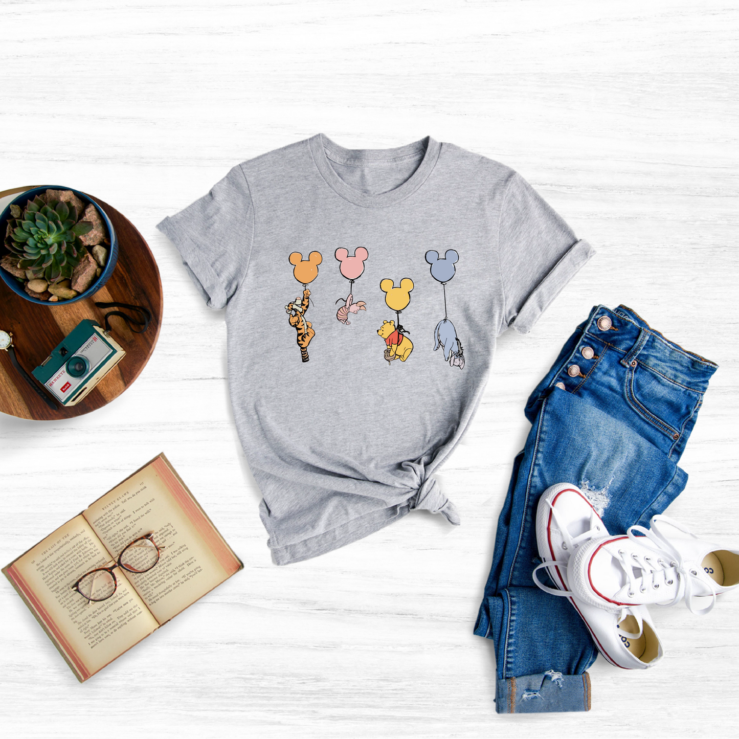 Comfort Colors Shirt, Winnie The Pooh and Friends Shirt, Winnie The Pooh Shirt, Pooh Balloons Shirt, Disney Pooh T-Shirt, Cute Pooh Bear Tee