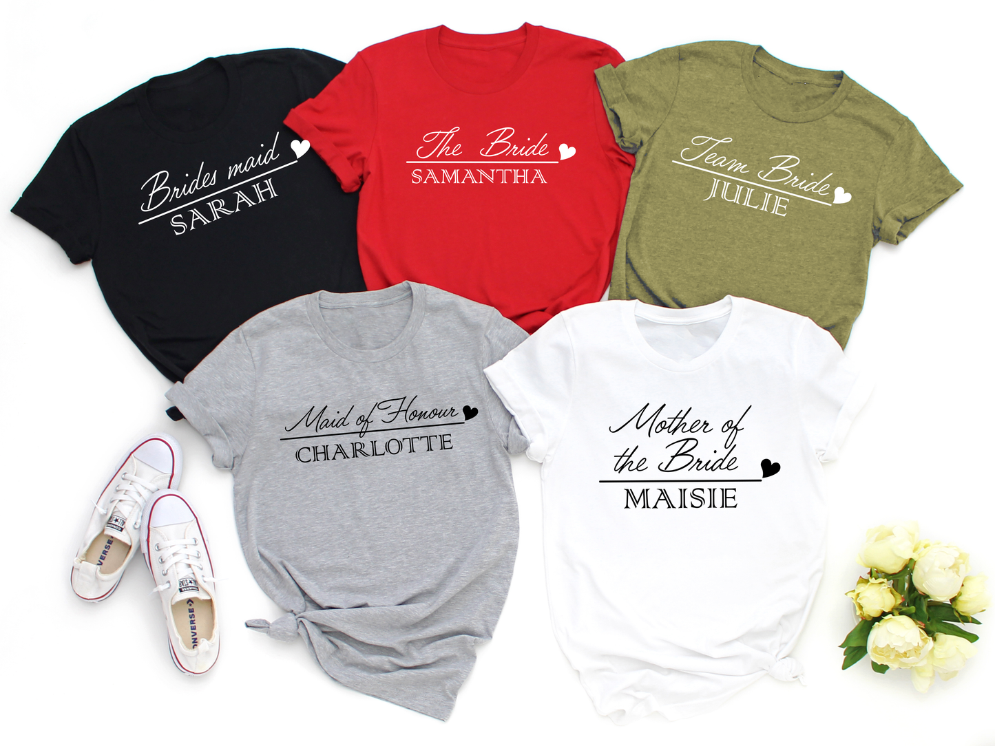 Create unforgettable memories and make your bachelorette celebration truly special with custom "Team Bride" t-shirts. 