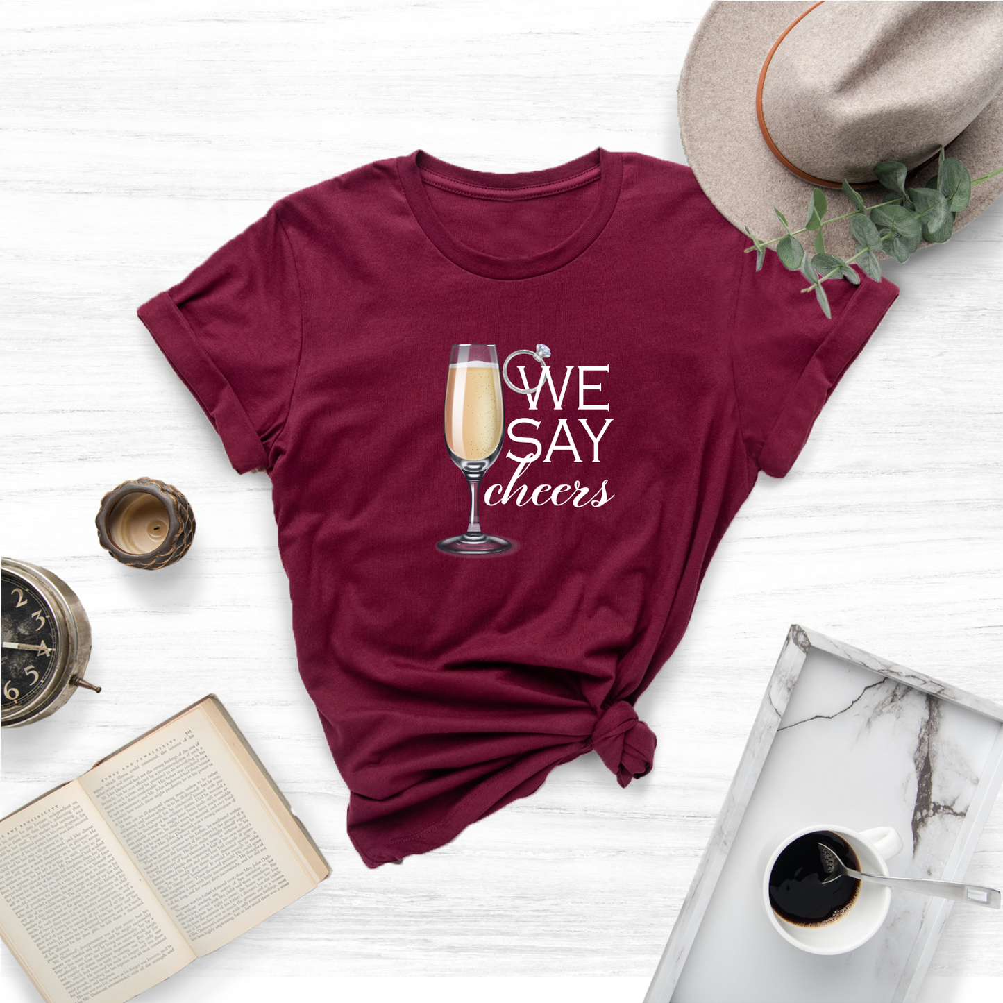 Celebrate the bride-to-be's upcoming nuptials with our stylish and fun "I Said Yes, We Say Cheers!" Hen Party T-Shirts. 