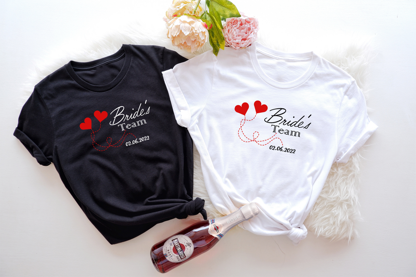 Celebrate the bride-to-be and her squad with our charming heart-themed Team Bride shirts. 