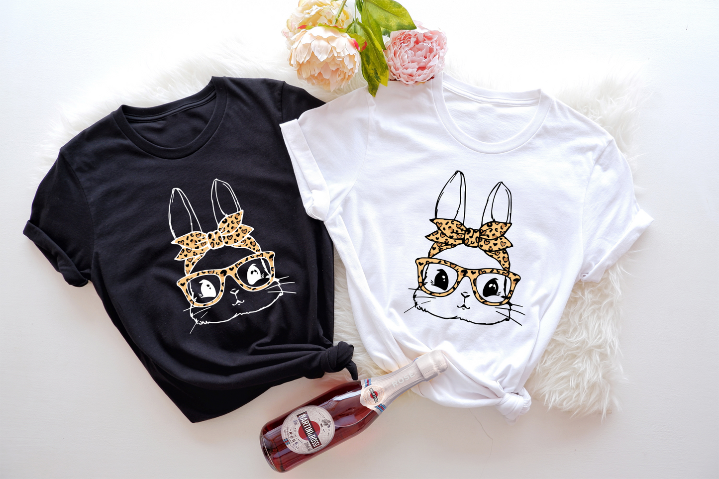 Bunny with Leopard Glasses Shirt