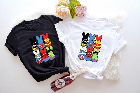 Embrace the joy of Easter and add a touch of superhero fun to your celebration with our unique Easter Peeps Superheroes T-Shirt!