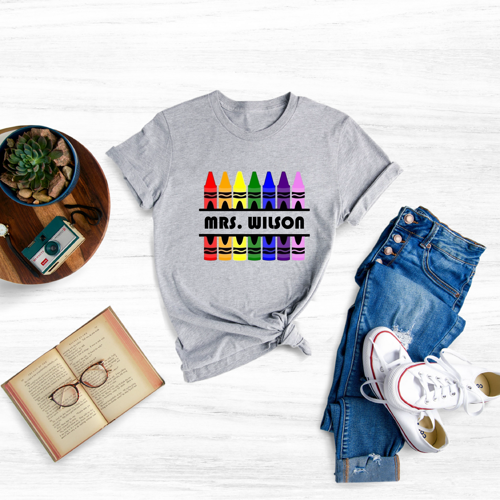 Show your appreciation for the amazing teachers in your life with our personalized "Custom Name Teacher Shirt."