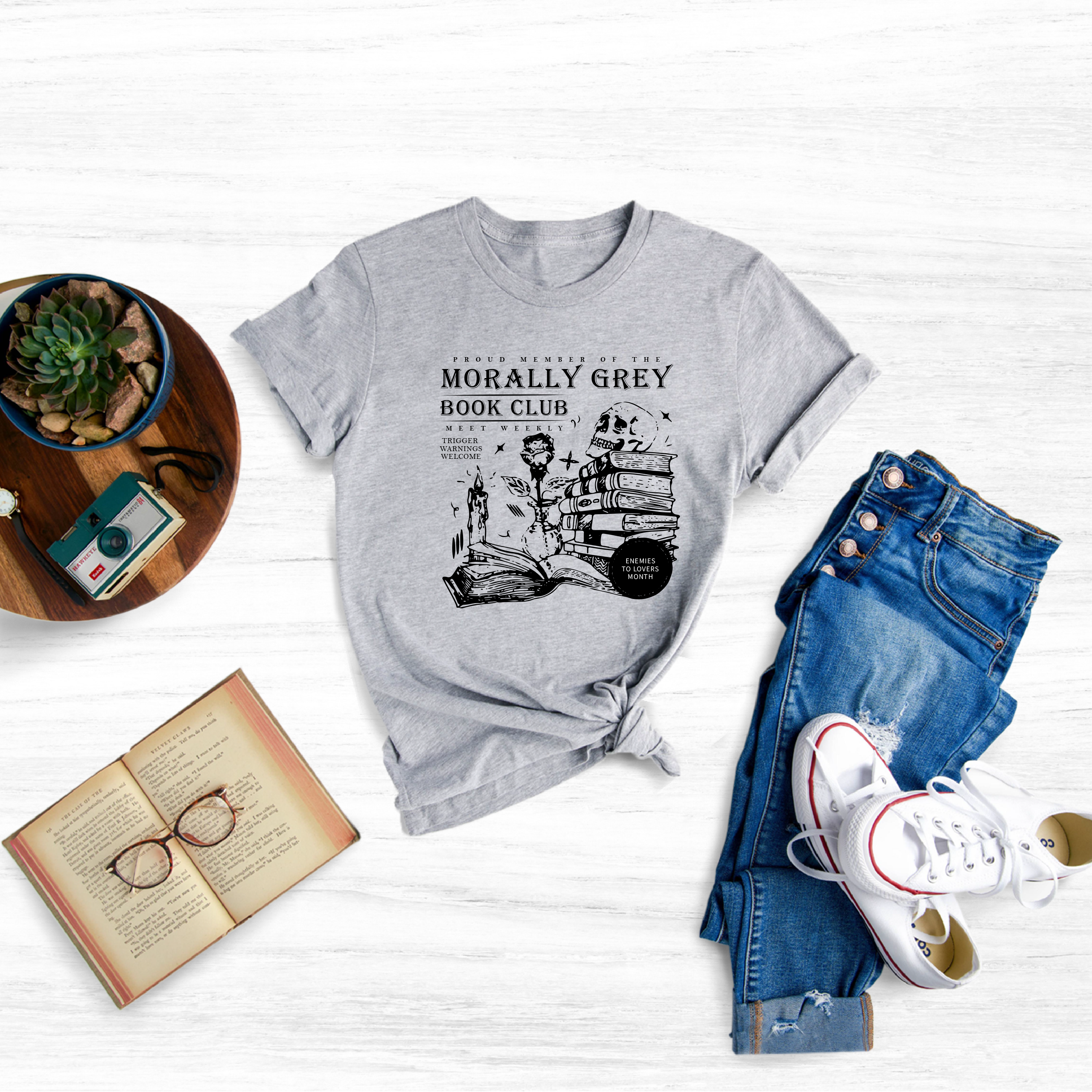Delve into the World of Morally Grey Literature with the Enchanting "Morally Grey Book Club Shirt, Spooky Season T-shirt"