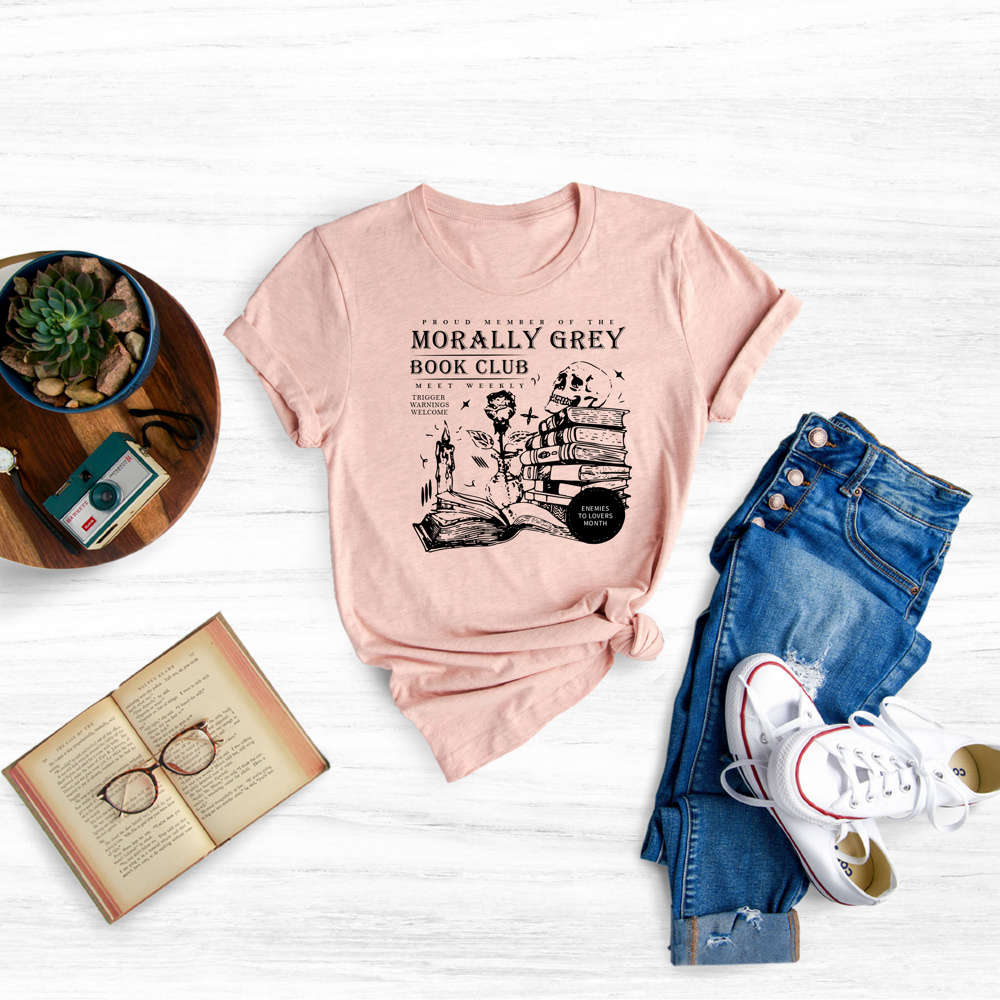 Delve into the World of Morally Grey Literature with the Enchanting "Morally Grey Book Club Shirt, Spooky Season T-shirt"
