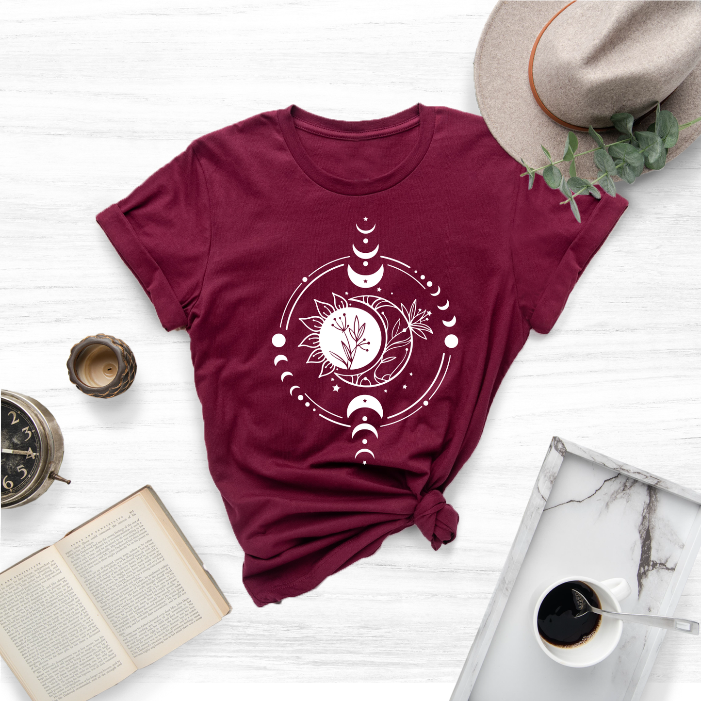 Embrace the celestial beauty and cosmic energy with our Mystic Moon And Sun Shirt, Moon Phase T-Shirt, the perfect way to express your connection to the cycles of the moon and the radiance of the sun.