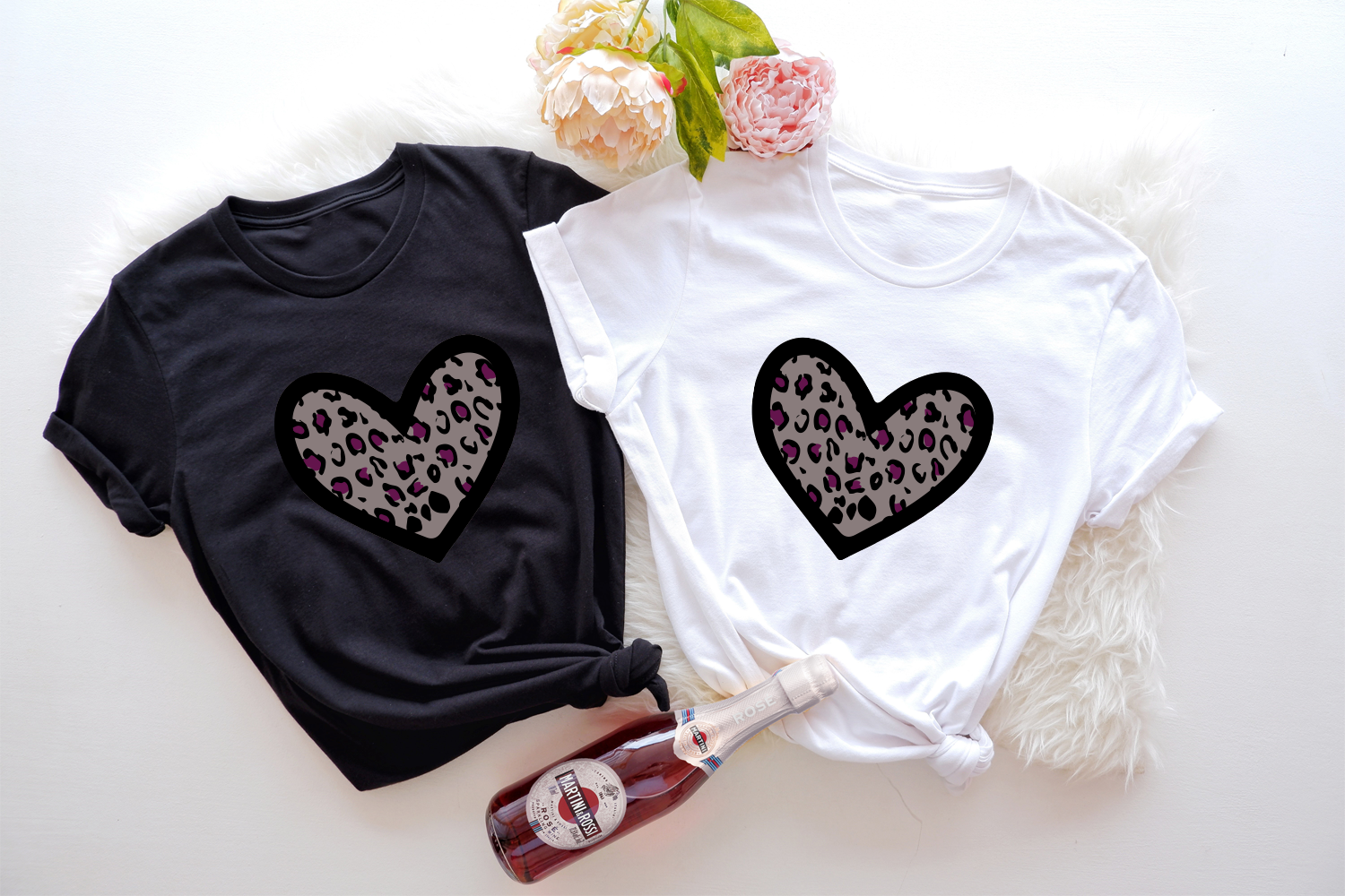 Embrace your fierce side and celebrate love with this unique leopard print Valentine's Day tee. 