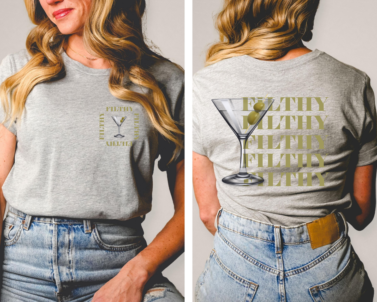 Show off your love for classic cocktails with this stylish "Filthy Martini" t-shirt.