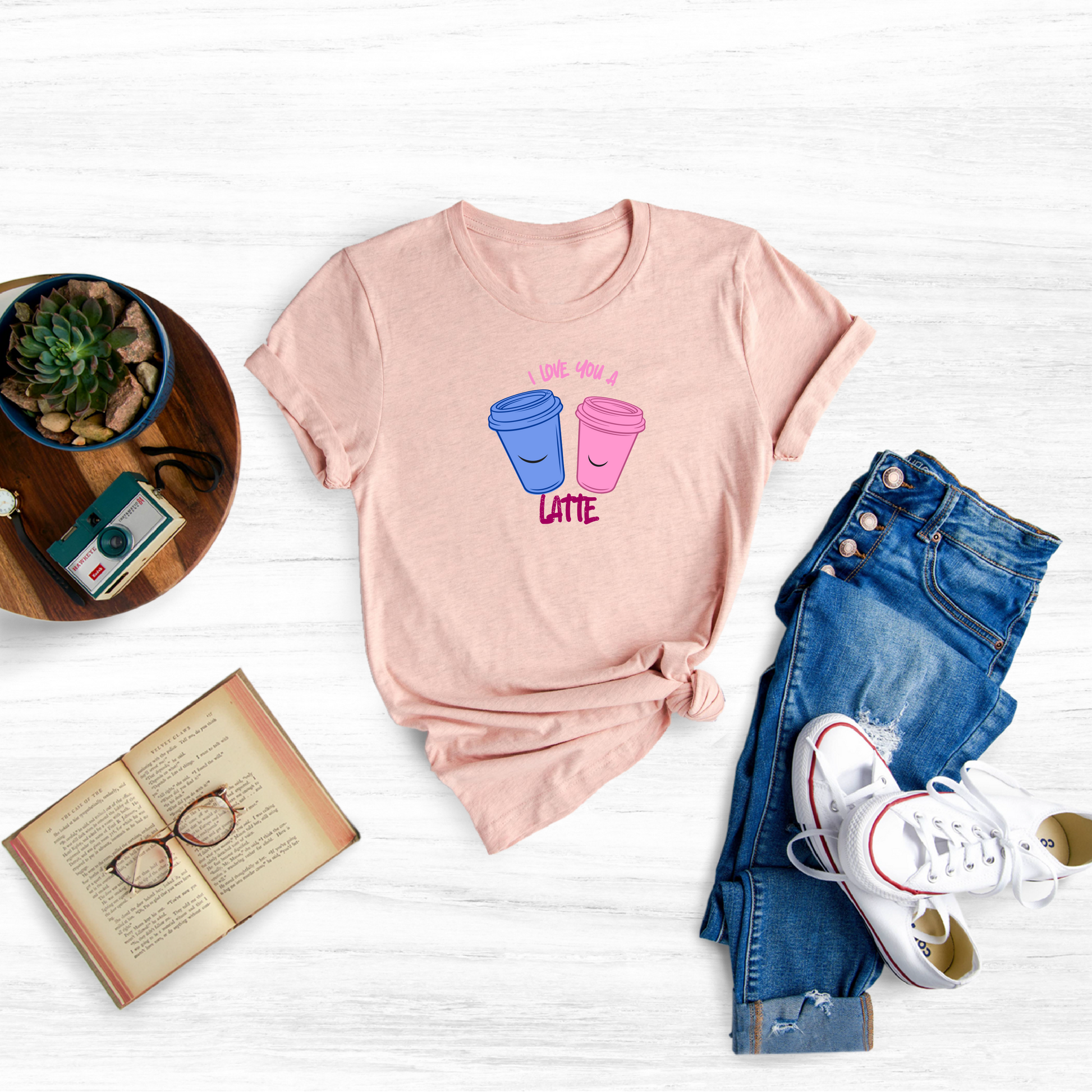 Celebrate love and affection with this unique and eye-catching latte Valentine's Day shirt. 