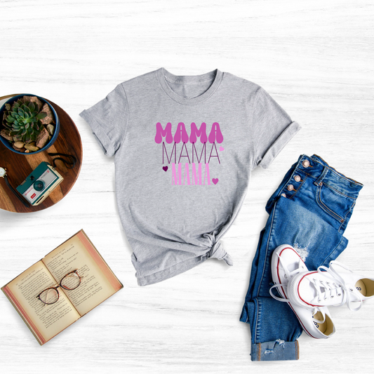 T-shirt with the word 'Mom' to convey the loving message of Mother's Day.