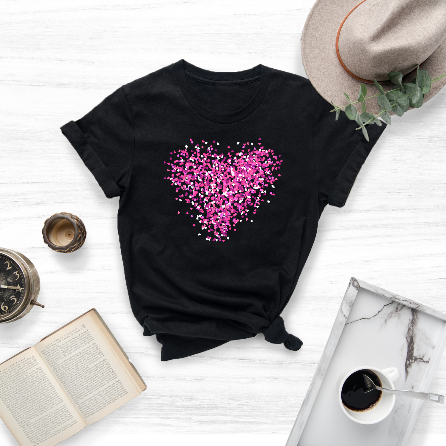 Express your love in a unique and stylish way with this vibrant 3D hearts Valentine's Day tee