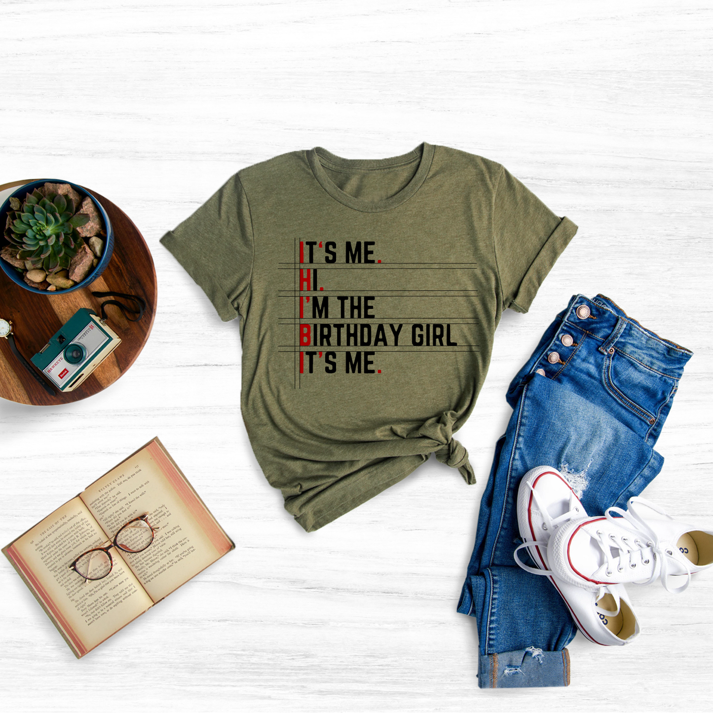 Mark your milestone with this unique and eye-catching glitter "Birthday Girl" shirt. 