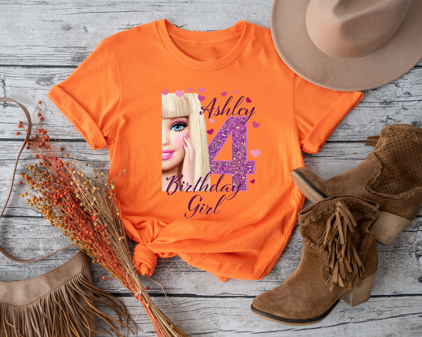 Celebrate your little girl's birthday with this adorable "Birthday Party" or "Doll Silhouette" tee.